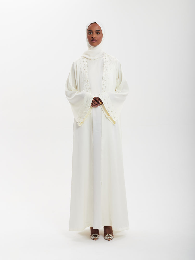 White Embroidery Abaya