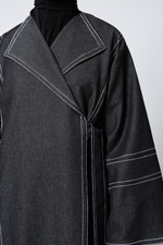 Load image into Gallery viewer, Denim overlap coat
