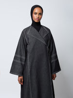 Load image into Gallery viewer, Denim overlap coat
